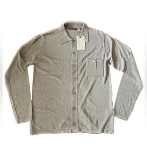 NWT Vintage American Blue Silk Blend Button Down Cardigan